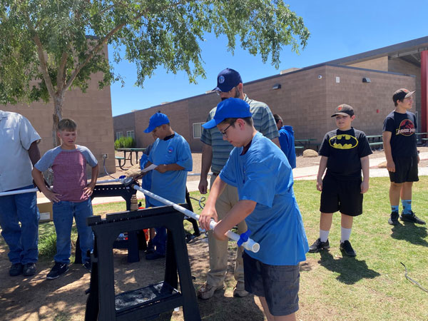 Teaching Casa Grande middle school students about working for AWC.