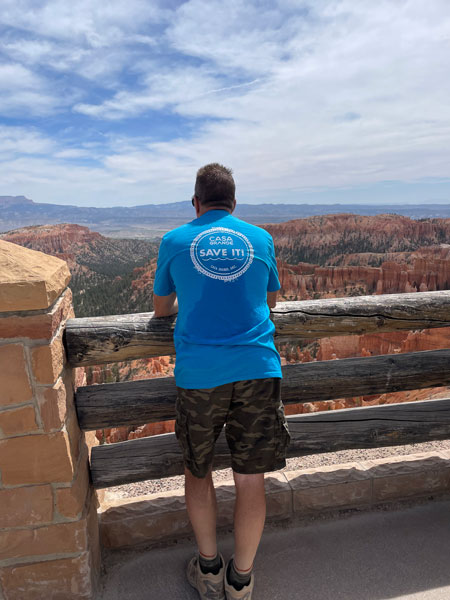 AWC staff sporting the SAVE IT! IDMP shirt at the Grand Canyon!