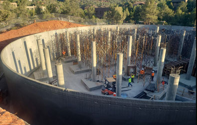 Tank Prestressing Wiring and Scaffolding 1